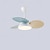 economico Ventilatore da soffitto con luci-Ventilatore da soffitto in metallo in stile nordico con lampada da soffitto a LED per la cameretta dei bambini