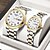 abordables Montres à quartz-il s&#039;agit d&#039;une montre de couple élégante avec deux cadrans numériques ronds et des bracelets en acier inoxydable dotés d&#039;un affichage de date lumineux étanche IPX7 du lundi au dimanche. c&#039;est un