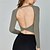 abordables Hauts de yoga-Maillots de sport haut de Pilates Haut de sport Femmes Top manche longue Encolure ras du cou Doux pour la Peau Douceur Élastique Creux Avec coussinets Pilates Danse Zumba Automne Des sports Tenues de