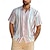 voordelige casual herenoverhemden-Voor heren Overhemd Zomer overhemd Normaal shirt Strand hemd Overhemd met knopen Zwart Hemelsblauw Oranje Licht Blauw Korte mouw Gestreept Revers Vakantie Hawaii Kleding Polyester Modieus Casual