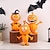 baratos Decorações de Halloween Penduradas e de Mesa-Decoração de estatueta de abóbora de Halloween, boneca de cabeça de abóbora de resina, decoração de festa de quintal assustadora