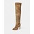 baratos Botas da moda-Botas femininas de salto agulha peep-toe acima do joelho em couro sintético – botas sensuais de salto alto até a coxa para baladas ou festas à noite