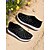 billige Sneakers til kvinner-Røde flyknit slip-on tursko for kvinner – lette, pustende joggesko for turer utendørs, reiser og hagearbeid