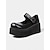 abordables Chaussures sans lacet et mocassins femme-Chaussures Mary Jane à plateforme bordeaux pour femmes avec bride à boucle, ballerines rétro épaisses pour les rendez-vous décontractés et le quotidien