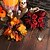 お買い得  ハロウィンのリースとフラワー装飾-ハロウィンキャンドルリングリース、メープルリーフとバラ、テーブルセンターピースの装飾、パーティーの装飾アクセント