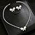 abordables Conjuntos de joyas-Los sistemas nupciales de la joyería 2 Zirconio Brillante 1 Collar Pendientes Mujer Moda Dulce Encantador Clásico Mariposa Amor Conjunto de joyas Para Boda Cumpleaños Regalo
