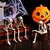 billiga Figuriner &amp; prydnadsföremål-Halloween-skelettfigur i harts, se ingen ondska hör ingen ondska tala ingen ondska skalle tre visa skelettstaty, kuslig spökfestivaldekor, skräckskelett hantverksprydnad