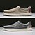 billiga Slip-ons och loafers till herrar-herrblå vävda slip-on-skor i texturerat tyg med mjuk yttersula, bekväma för vardagsbruk, bilkörning och avslappnad sommarstil