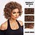 cheap Synthetic Trendy Wigs-Synthetic Wig Wavy Afro Curly Asymmetrical With Bangs Machine Made Wig 12 inch A1 Synthetic Hair Women&#039;s Classic Comfortable Color Gradient Multi-color