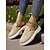 abordables Sabots et mules femme-Mules Flyknit beiges à enfiler pour femme – chaussures de marche légères et respirantes pour les promenades au parc, les voyages et les courses d&#039;automne