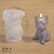 baratos Mofo-Molde de silicone tridimensional de 8 peças para cachorro, animal, gesso, argila, suporte para velas