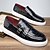 billiga Herrsneakers-Herrloafers i gula vävda konstläder med dubbla spännen, slip-on-skor för sommarutflykter, resor och vardagsbruk