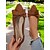 abordables Sandalias planas de mujer-Zapatos planos marrones de punto con detalle de lazo para mujer: suaves y sin cordones, ideales para looks casuales y semiformales.