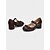 abordables Années 1950-Chaussures Mary Jane blanches à talons carrés pour femmes des années 1950 – Escarpins vintage à bout rond en similicuir avec bride à nœud pour les goûters, les tenues lolita et les costumes rétro