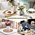 abordables Ustensiles et gadgets de cuisine-Ensemble de 5 sets de table ronds en rotin, sets de table en nénuphar tissés à la main naturels de 13 pouces pour table à manger, sets de table de style rustique pour la décoration de la maison et du