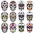 cheap Halloween Mask &amp; Props-6pcs Mexican Day of the Dead Halloween Paper Masks, Festival Party Decorations, Scary Paper Masks for Halloween and Dia de los Muertos