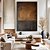cheap Wabi Sabi-Mintura Hand Painted Abstract Black Brown Oil Paintings on Canvas Modern Abstract Wall Art Picture For Home Decoration Ready To Hang With Stretched Frame
