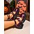 abordables Para mujeres-Zapatos Mary Jane de plataforma gótica para mujer: tacones gruesos de charol marrón con cadenas y tiras con tachuelas para Halloween, cosplay y atuendos punk rock.