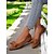 abordables Sandalias planas de mujer-Zapatos planos marrones de punto con detalle de lazo para mujer: suaves y sin cordones, ideales para looks casuales y semiformales.