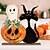 billige Halloween hengende og borddekorasjoner-Halloween-skilt i tre, rustikt gresskar- og spøkelsesdekor i flere lag, innendørs halloween-skilt i tre til bordmontering i gårdshusstue