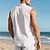 economico Vacanza-Per uomo Camicia Camicia di lino Camicia casual Camicia con Bottoni Camicia di cotone Semplice Vacanza Streetwear Nero Bianco Giallo Blu marino Senza Maniche Collo ripiegato Estate Abbigliamento