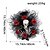 cheap Halloween Wreaths &amp; Floral Decorations-Halloween Wreaths for Front Door Indoor Outdoor Decoration, Rose Skull Mesh Wreath Hanging for Spooky Bar and Party Skeleton Decor