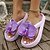 billige Tøfler og flip-flops til kvinner-damesandaler med blomstermotiv, søte 3D-blomsterplattform-strandtøfler, sommersandaler i mykt skum for ferie og fritidsbruk
