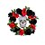 billige Halloween-kranser og blomsterdekorasjoner-Halloween-kranser til inngangsdør innendørs utendørs dekorasjon, de dødes dag rød svart rosekrans med hodeskalleskilt til vindu og veggdekor