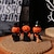 billige Halloween hengende og borddekorasjoner-3 stk/sett halloween mini gresskar djevel gentleman harpiksfigursett, skummel hjemmefest borddekor, harpiks håndverkspynt