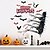 ieftine Autocolante de Halloween-Autocolant de perete de Halloween cu design înfricoșător de mână, craniu și liliac, decor de perete autoadeziv pentru sufragerie și petreceri de sărbători