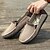 billige Hyttesko til mænd-Herre blå denim loafers med flosset kantdesign, slip-on lette, afslappede sko til weekendture, sommerture og daglig komfort