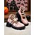 abordables Para mujeres-Zapatos Mary Jane de plataforma gótica para mujer: tacones gruesos de charol marrón con cadenas y tiras con tachuelas para Halloween, cosplay y atuendos punk rock.