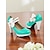 preiswerte 1950er Jahre-Damen-Pumps im Vintage-Stil der 1950er Jahre aus blauem Lackleder mit weißer Schleife und Perlendetail – Retro-Plateau-Pumps für Partys, Hochzeiten und Eleganz im Alltag