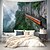economico arazzo paesaggistico-Tappeto Appeso con Treno nel Paesaggio su Cliff Arte Murale Tappeto Grande Decorazione Fotografica Coperta Tenda Casa Camera da Letto Soggiorno