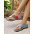 voordelige Comfortsandalen-Dames sandalen met kleurblokbladmotief en sleehak – zachte instapslippers voor in de tuin, bij een brunch of tijdens een zomerwandeling