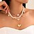 voordelige Kettingen-Hangertjes ketting Parel Dames Elegant Modieus Artistiek kralen Hart Bruiloft Hart vorm Kettingen Voor Bruiloft Feest Verjaardag