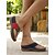 voordelige Comfortsandalen-Dames sandalen met kleurblokbladmotief en sleehak – zachte instapslippers voor in de tuin, bij een brunch of tijdens een zomerwandeling