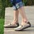 billige Hyttesko til mænd-Herre blå denim loafers med flosset kantdesign, slip-on lette, afslappede sko til weekendture, sommerture og daglig komfort