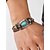 preiswerte Urlaubszubehör-Türkisfarbenes Lederarmband für Herren mit Totenkopf- und Metallelementen im Bohemian-Western-Stil, perfekt für Freizeit und Alltag.