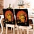 baratos Halloween Cozinha-Capas para cadeiras de jantar com estampa de Halloween - design festivo e assustador, elásticas e duráveis, perfeitas para decoração de festas em salas de jantar