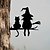 preiswerte Halloween Außen Dekor-Halloween Gartendekoration Metall Silhouette, süße Hexe und Katze wasserfester Metall Gartenstecker, Halloween Gartenkunst Dekoration