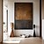 cheap Wabi Sabi-Mintura Hand Painted Abstract Black Brown Oil Paintings on Canvas Modern Abstract Wall Art Picture For Home Decoration Ready To Hang With Stretched Frame