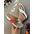 voordelige Comfortsandalen-Dames sandalen met kleurblokbladmotief en sleehak – zachte instapslippers voor in de tuin, bij een brunch of tijdens een zomerwandeling