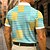 baratos Polo Masculino Color Block-Homens Bloco de cor Pólo Manga Curta Colarinho polo Negócio Casual Diário Roupa Esportiva Casual / Diário Botões Bolsos Verão Rubi Vermelho Amarelo