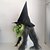 levne Halloween maska a rekvizity-Halloweenská čarodějnická maska pro dospělé, realistické strašidelné kostýmy, latexová obličejová maska, černý klobouk, zelený obličej, strašidelná halloweenská čarodějnická pokrývka hlavy na párty a