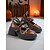 abordables Para mujeres-Zapatos Mary Jane de plataforma gótica para mujer: tacones gruesos de charol marrón con cadenas y tiras con tachuelas para Halloween, cosplay y atuendos punk rock.
