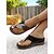 voordelige Comfortsandalen-Dames sandalen met kleurblokbladmotief en sleehak – zachte instapslippers voor in de tuin, bij een brunch of tijdens een zomerwandeling