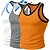 billige Fitness-tanktops-3 stk. herre tanktop undertrøje ærmeløs skjorte konemishandler skjorte ærmeløs u-hals rund hals sommer farveblok pitstribe modedesigner sporty tanktop