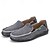 billige Hyttesko til mænd-Herre blå denim loafers med flosset kantdesign, slip-on lette, afslappede sko til weekendture, sommerture og daglig komfort