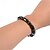 abordables Regalos-2 pulseras elásticas con cuentas magnéticas, pulseras de terapia magnética negras simples para la salud, pérdida de peso, regalo para días festivos y ocasiones especiales.